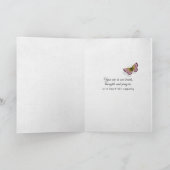 熱帯庭園の蝶のペア悔やみや弔慰 カード (内部)