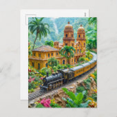 熱帯庭園を抜け出すミニチュア列車 シーズンポストカード (正面/裏面)
