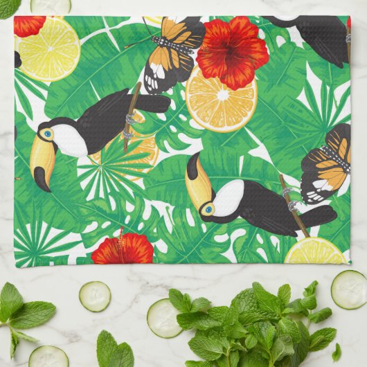 熱帯庭園 キッチンタオル (折り畳み)