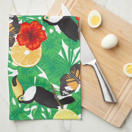 熱帯庭園 キッチンタオル (四つ折り)