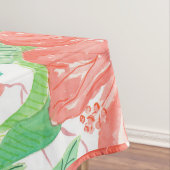 熱帯庭園、ハイビスカスプルメリア、ヤシ葉の テーブルクロス (インサイチュ)