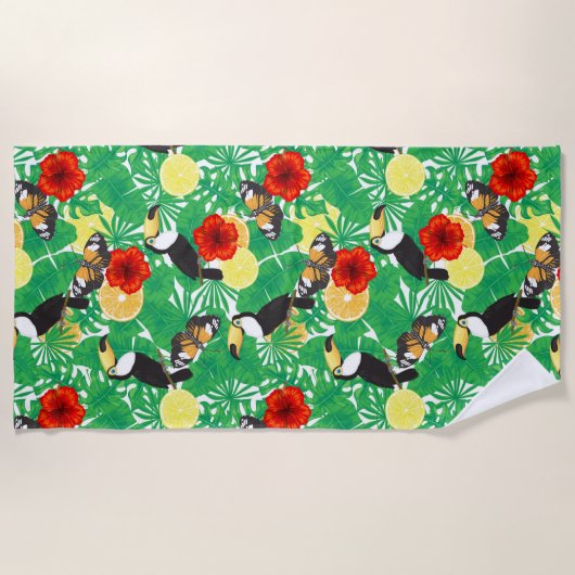 熱帯庭園 ビーチタオル (正面)