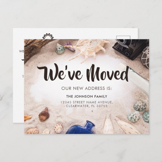 熱帯引っ越しましたビーチシーシェルニューアドレス 案内ポストカード (正面/裏面)