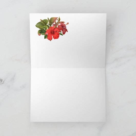 熱帯微風の結婚祝いは感謝していしています カード (内部)