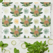 熱帯怠惰パターン キッチンタオル (折り畳み)