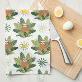 熱帯怠惰パターン キッチンタオル (四つ折り)