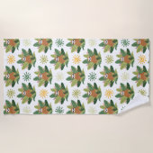 熱帯怠惰パターン ビーチタオル (正面)