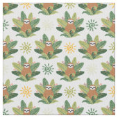 熱帯怠惰パターン ファブリック (クローズアップ)