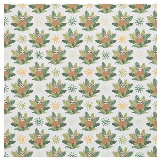 熱帯怠惰パターン ファブリック (見本)