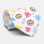 熱帯怠惰及び葉パターン ネクタイ (ロール)