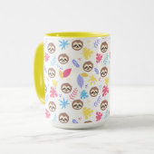 熱帯怠惰及び葉パターン マグカップ (正面左)