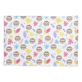 熱帯怠惰及び葉パターン 枕カバー (裏面-左)