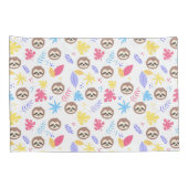 熱帯怠惰及び葉パターン 枕カバー (裏面-右)