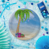 熱帯性のクリスマスパームツリー ペーパープレート (パーティー)