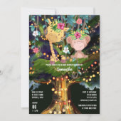 熱帯性のジャングル動物のナイトライトキリン類人猿 招待状 (正面)