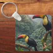 熱帯性のトカンの鳥が二羽 キーホルダー (正面)