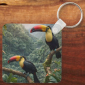 熱帯性のトカンの鳥が二羽 キーホルダー (裏面)