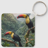 熱帯性のトカンの鳥が二羽 キーホルダー (裏面)