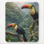 熱帯性のトカンの鳥が二羽 マウスパッド (正面)