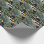 熱帯性のトカンの鳥が二羽 ラッピングペーパー (角)