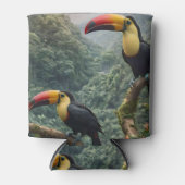 熱帯性のトカンの鳥が二羽 缶クーラー (正面)