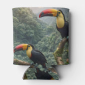 熱帯性のトカンの鳥が二羽 缶クーラー (裏面)