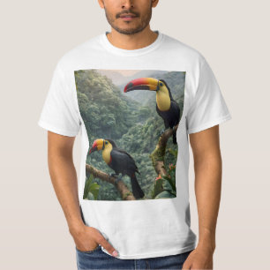 熱帯性のトカンの鳥が二羽 Tシャツ