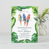熱帯性のパロッツの鳥と葉パーティーの侵略 招待状 (スタンド正面)
