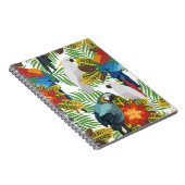 熱帯性のパロット、ヴィンテージのシームレスなパターン。 ノートブック (右側)