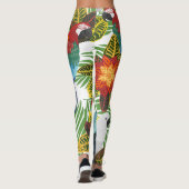 熱帯性のパロット、ヴィンテージのシームレスなパターン。 レギンス (裏面)