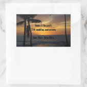 熱帯性のパームパーソナライズされたツリーのワインラベル 長方形シール (バッグ)