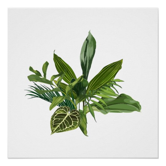 熱帯性のパーム・バナナの木とエキゾチック離れな。 ポスター (正面)