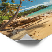 熱帯性のヤシが水上に ポスター (角)