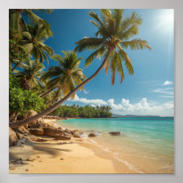 熱帯性のヤシが水上に ポスター