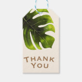 熱帯性のヤシのエレガント葉のモダン夏結婚の様子 ギフトタグ (正面)