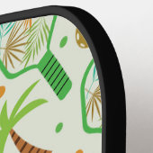 熱帯性のヤシの木が植えられたピクルボールパーソナライズされた ピックルボールラケット (左詳細)