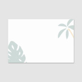 熱帯性のヤシの木とモンステラの葉 名札 (正面)