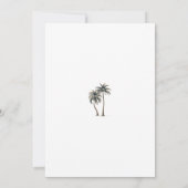 熱帯性のヤシの木の写真の結婚式の日付を保存 招待状 (裏面)