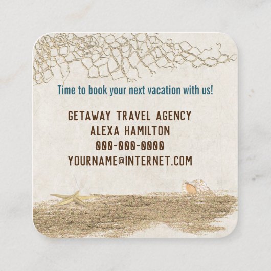 熱帯性のヤシの木(スイング付き) スクエア名刺 (裏面)