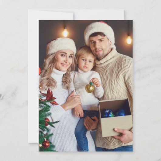 熱帯性のヤシの海とグリーティングクリスマスフォト シーズンカード (裏面)