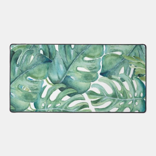 熱帯性のヤシの葉が緑にかわいい デスクマット (正面)