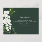 熱帯性のヤシフローラは私の花の飾り インビテーションポストカード (裏面)