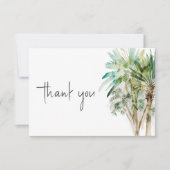 熱帯性のヤシモダン結婚の木 サンキューカード (正面)