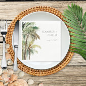 熱帯性のヤシモダン結婚の木 スタンダードランチョンナプキン