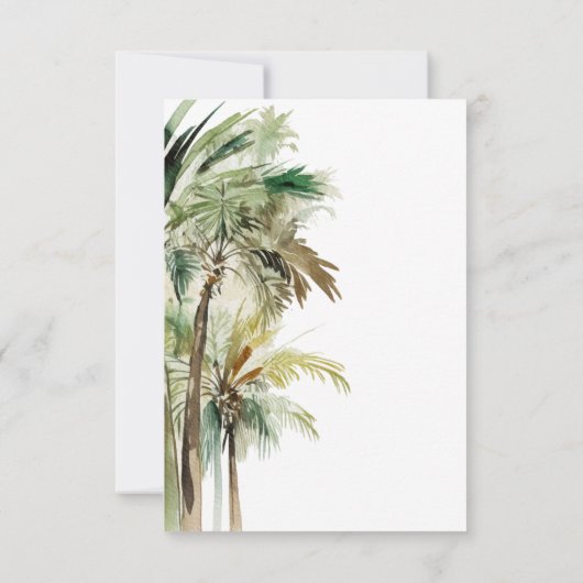 熱帯性のヤシモダン結婚の木 セーブザデート (裏面)