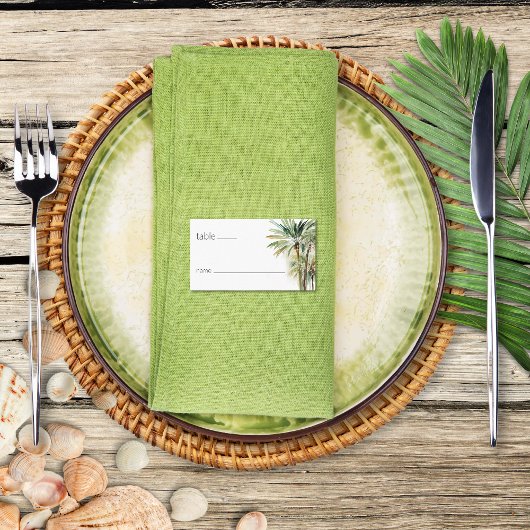 熱帯性のヤシモダン結婚の木 プレイスカード