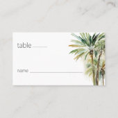 熱帯性のヤシモダン結婚の木 プレイスカード (正面)