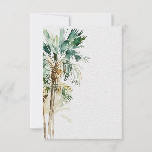 熱帯性のヤシモダン結婚の木 出欠カード (裏面)