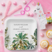 熱帯性のヤシ結婚の木 ペーパープレート (パーティー)