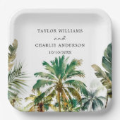 熱帯性のヤシ結婚の木 ペーパープレート (正面)